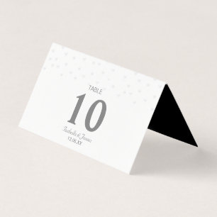 Chic Parelconfetti op Zwarte & Witte Bruiloft Kaart