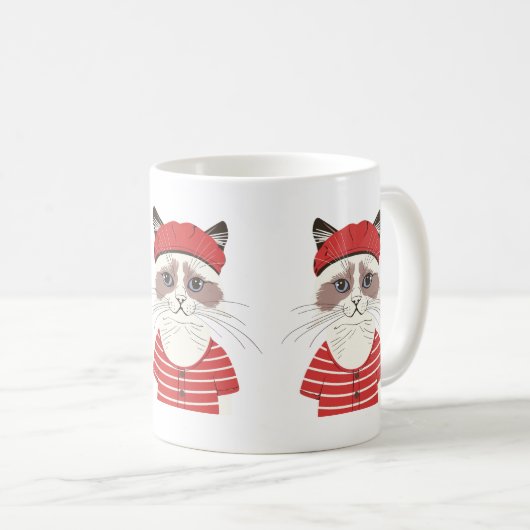 Chic Parijse kat Mok (Voorkant rechts)