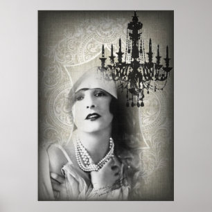 Chic Paris Chandelier geweldige gatsby Poster