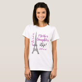 Chic Paris Eiffel Tower Moeder Dochterbak T-shirt (Voorkant volledig)