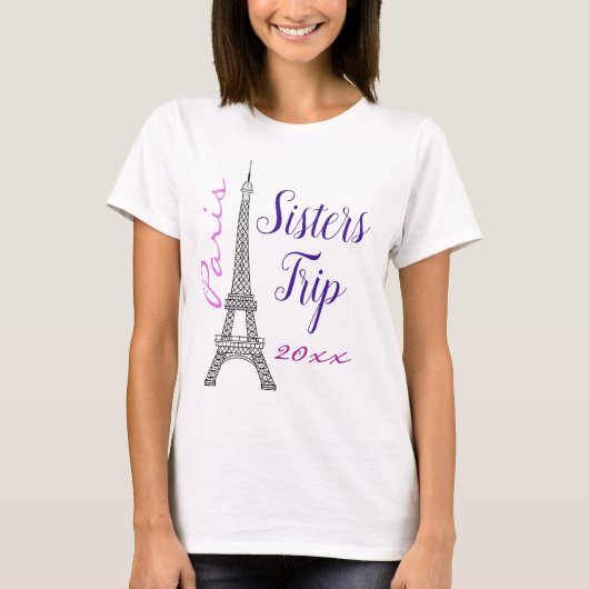 Chic Paris Eiffel Tower Sistrip T-shirt (Voorkant)