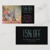 chic paris eiffel tower visitekaartje (Voorkant / Achterkant)