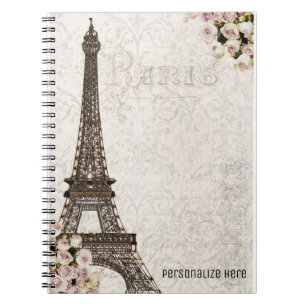 Chic Paris Eiffeltoren & Rozen Elegant op maat Notitieboek
