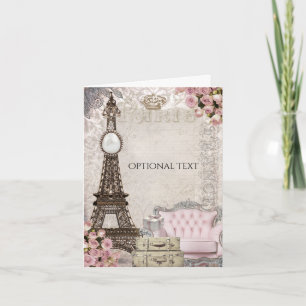 Chic Paris Eiffeltoren & Rozen Elegante Bedankt