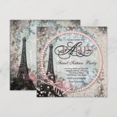 Chic Paris Sweet 16 Party Kaart (Voorkant / Achterkant)