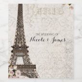 Chic Paris Tour Eiffel & Rose Elégant Étiquette de (Étiquettes simples)