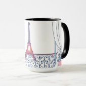 Chic Parisian Window Haussmann Style Custom Name Mok (Voorkant rechts)