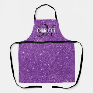 Chic parties scintillant violet nom tablier