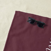 Chic Pas getrouwd Monogram Namen Bourgogne Strandlaken (In situ)