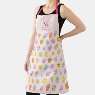 Chic Pasen Roze Bunny Tuin Ei Patroon Schort