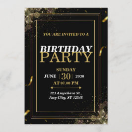 “Chic Pastel Birthday Invite – Modern Stylish Card Kaart