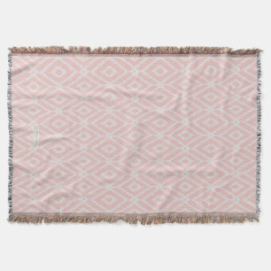 Chic pastel blush roze ikat tribal diamantpatroon deken