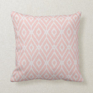 Chic pastel blush roze ikat tribal diamantpatroon kussen