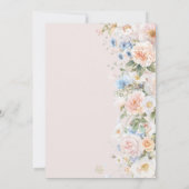 Chic Pastel Blush Wit Blauw Rozen Floral Wedding Kaart (Achterkant)