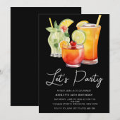 Chic Pastel Cocktail Party verjaardag Kaart (Voorkant / Achterkant)