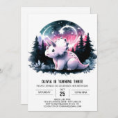 Chic Pastel Dino fête Anniversaire Invitation (Devant / Derrière)