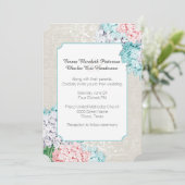 Chic Pastel Hydrangeas Faire-part de mariage (Debout devant)