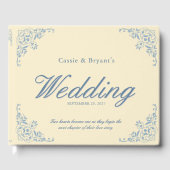 Chic Pastel Jaune Elégant Mariage Livre d'Invité (Recto)