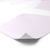 Chic Pastel Lavender Waterverf zwaait met naam Poster (Hoek)