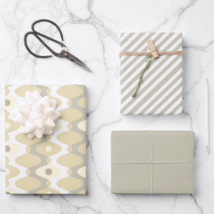 Chic Pastel Mid Century Patroon Inpakpapier Vel