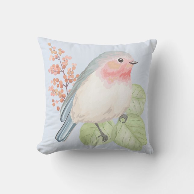 Chic Pastel Oiseau Jetant Oreiller (Recto)