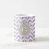 Chic Pastel paars grijs Chevron Aangepast monogram Koffiemok (Center)