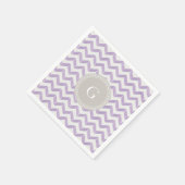 Chic Pastel paars grijs Chevron Aangepast monogram Servetten (Hoek)