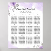 Chic Pastel Purple 12 Tables Tableau Mariage (Devant)