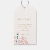 Chic Pastel Roos bruiloft Dank u Cadeaulabel (Voorkant)