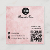 Chic Pastel Roze & Goud QR Code Loyaliteitskorting Kortingskaartje (Achterkant)