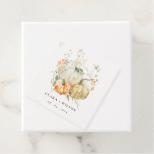 Chic Pastel Wildflower Pompoen Waterverf bruiloft Bedankjes Labels