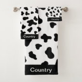 Chic Pays Motif de vache noire et blanche (En situation)