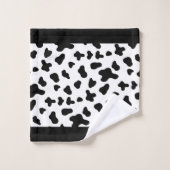 Chic Pays Motif de vache noire et blanche (Gant de toilette)