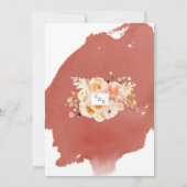 Chic Peach Blush Champagne Rust Red Floral Wedding Kaart (Achterkant)