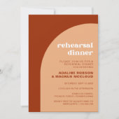 Chic Peach Boho Arch bruiloft repetitie diner Kaart (Voorkant)