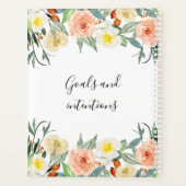 Chic Peach en Cream Waterverf Bloemen Maandelijks Planner (Achterkant)