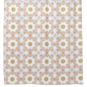 Chic Peach et White Motif Shotain rideau (Devant)