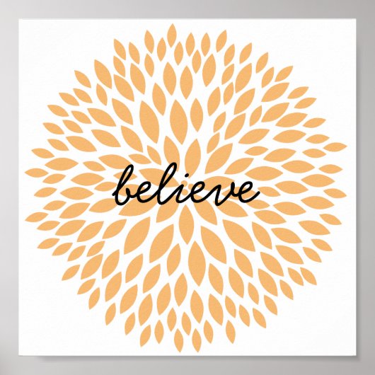 Chic Peach Floral Poster (Voorkant)