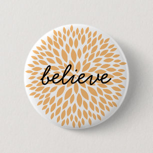 Chic Peach Floral Ronde Button 5,7 Cm