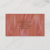 Chic Peach Satin look Floral Visitekaartje (Achterkant)