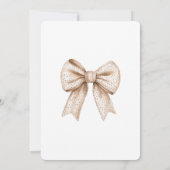Chic Peach White Bow Vrijgezellenfeest Kaart (Achterkant)