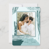 Chic Peacock Abstracte de Foto van de Borstel van Save The Date (Voorkant)