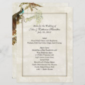 Chic Peacock Wedding Menus Menu (Voorkant / Achterkant)