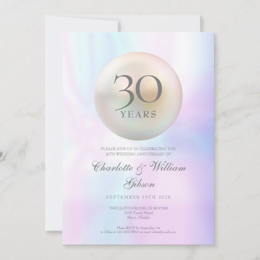 Chic Pearl 30th Anniversary Kaart (Voorkant)