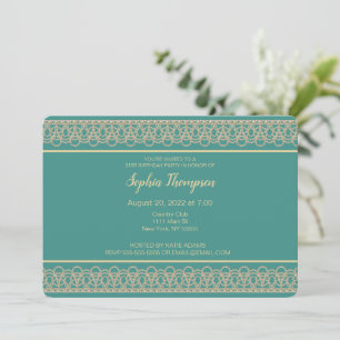 Chic Pearl Border 21st Birthday Party Invitation Kaart