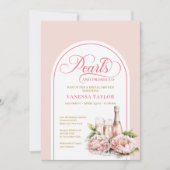 Chic Pearls and Prosecco Bridal Invitation Invite (Devant)