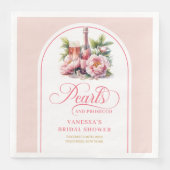 Chic Pearls and Prosecco Bridal Shower Napkins Servet (Voorkant)