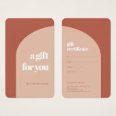 Chic pêche en terre cuite certificat cadeau arch (Devant & derrière)