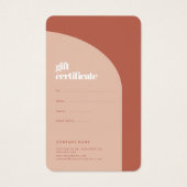 Chic pêche en terre cuite certificat cadeau arch (Dos)