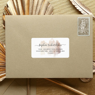 Chic-penseelstreek   Faux Roos Gold on White Etiket